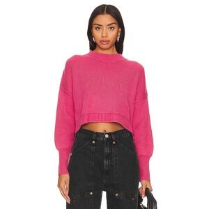 Free People Easy Street Knit Crop Sweater Mademoiselle Pink Mock Neck XS Revolve